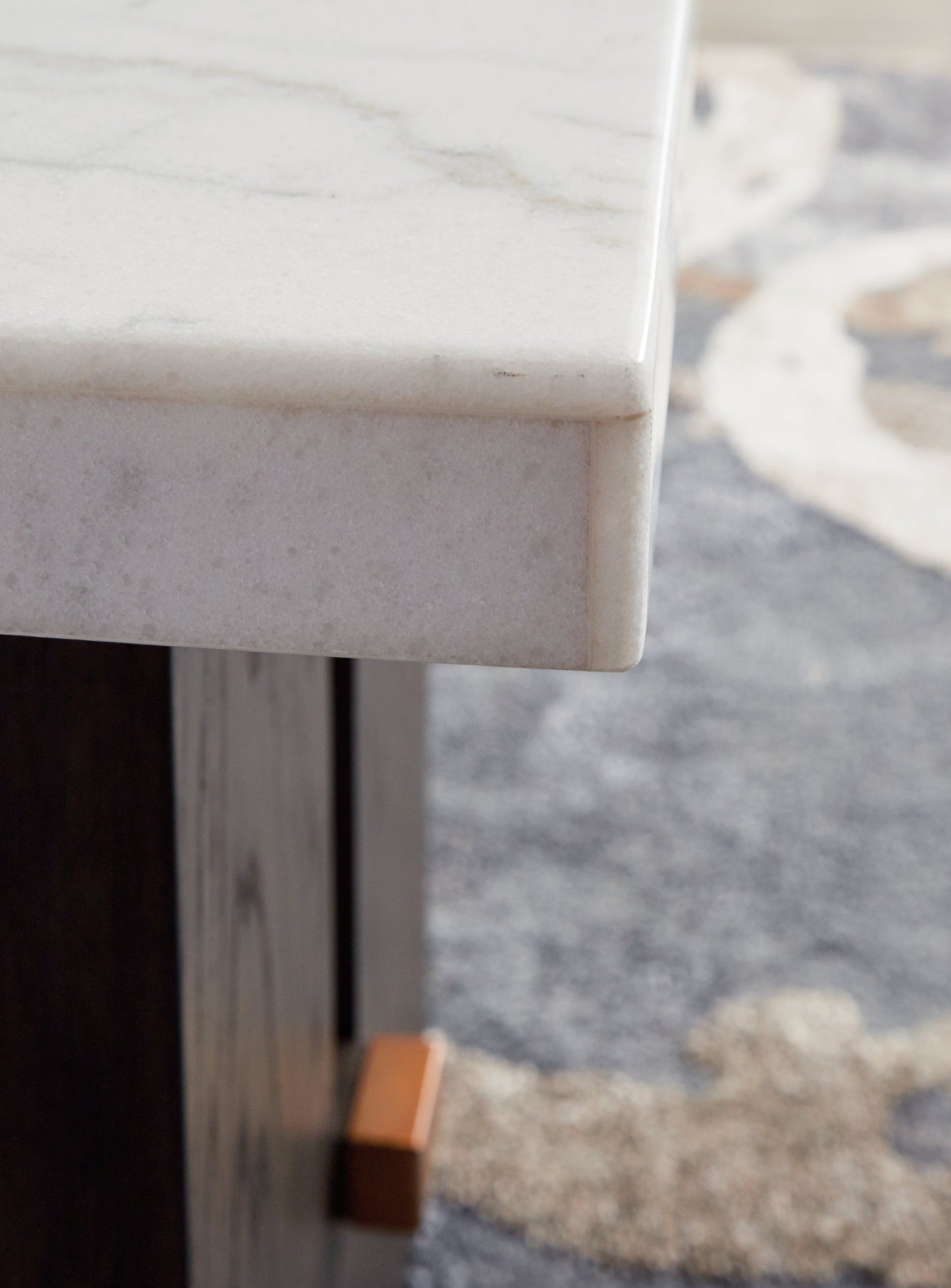 Burkhaus White/Dark Brown End Table - T779-3 - Luna Furniture - Dallas Store