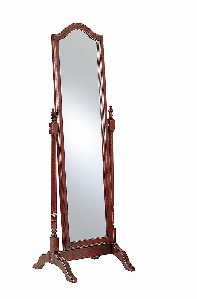 Cabot Merlot Rectangular Cheval Mirror with Arched Top - 3103 - Luna Furniture - Dallas Store