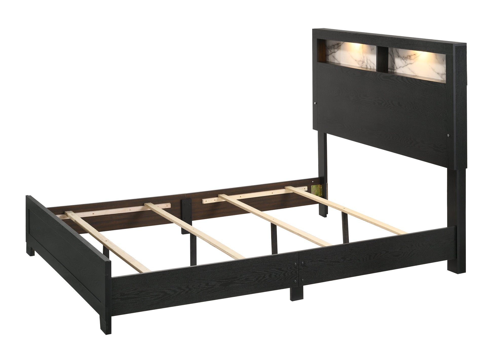 Cadence Black LED Panel Bedroom Set - SET | B4510-Q-BED | B4510-2 | B4510-4 - Luna Furniture - Dallas Store