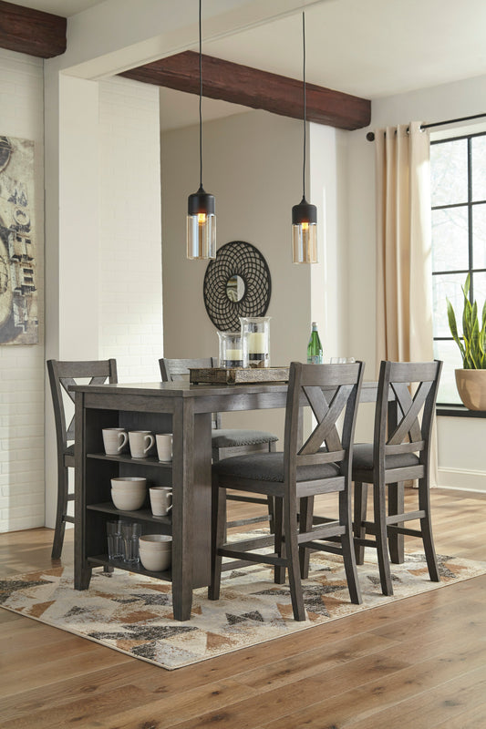 Caitbrook Gray 5-Piece Counter Height Set - SET | D388-13 | D388-124(2) - Luna Furniture - Dallas Store