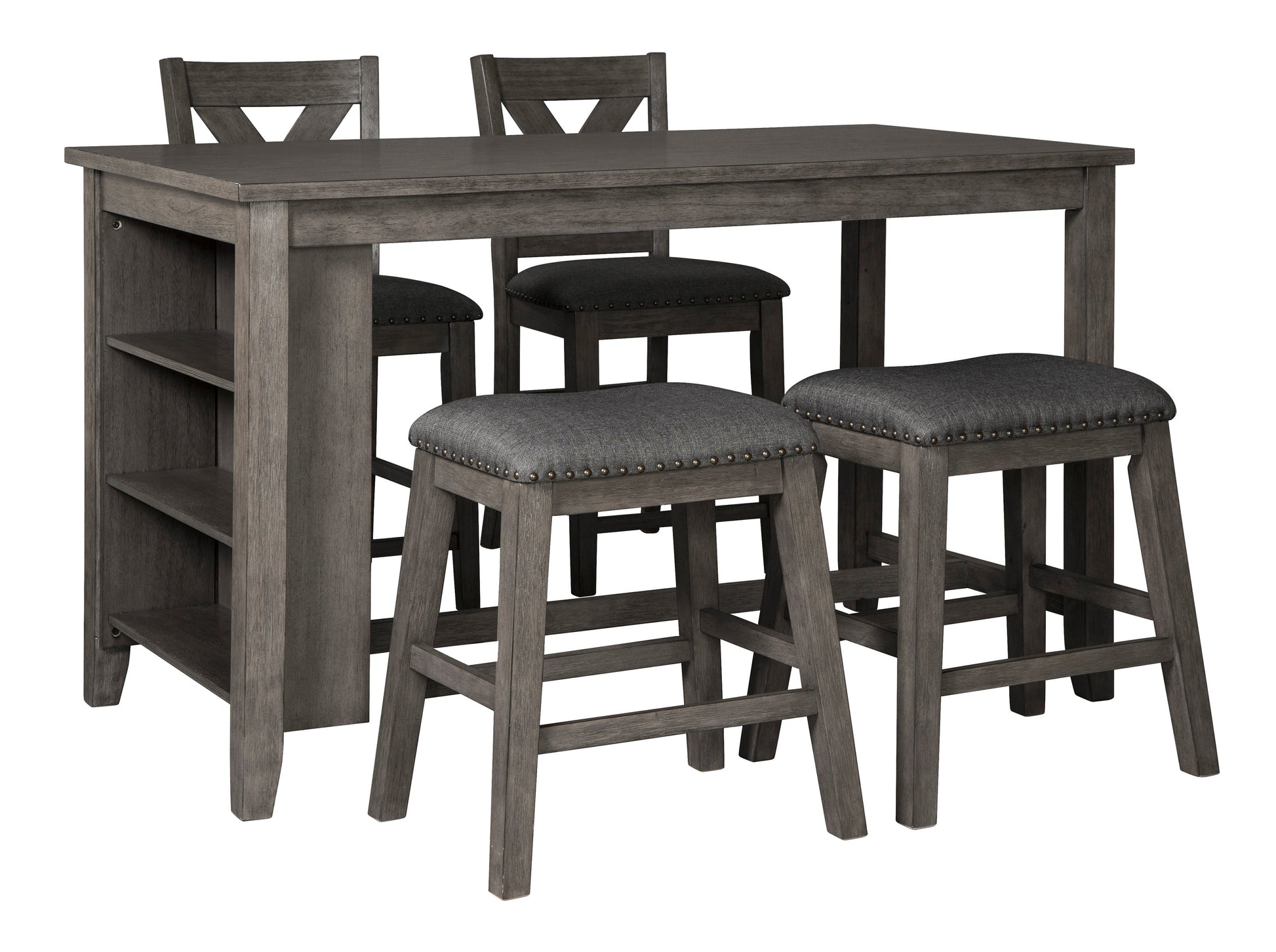 Caitbrook Gray 5-Piece Counter Height Set - SET | D388-13 | D388-124(2) - Luna Furniture - Dallas Store