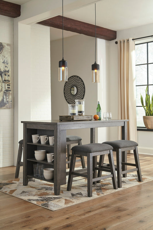 Caitbrook Gray 5-Piece Counter Height Set w/ Stools - SET | D388-13 | D388-024(2) - Luna Furniture - Dallas Store