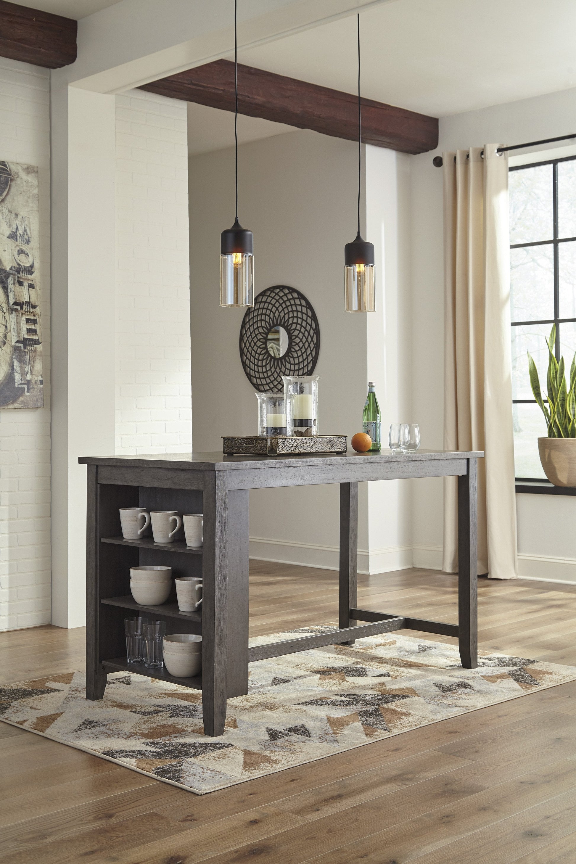 Caitbrook Gray 5-Piece Counter Height Set w/ Stools - SET | D388-13 | D388-024(2) - Luna Furniture - Dallas Store