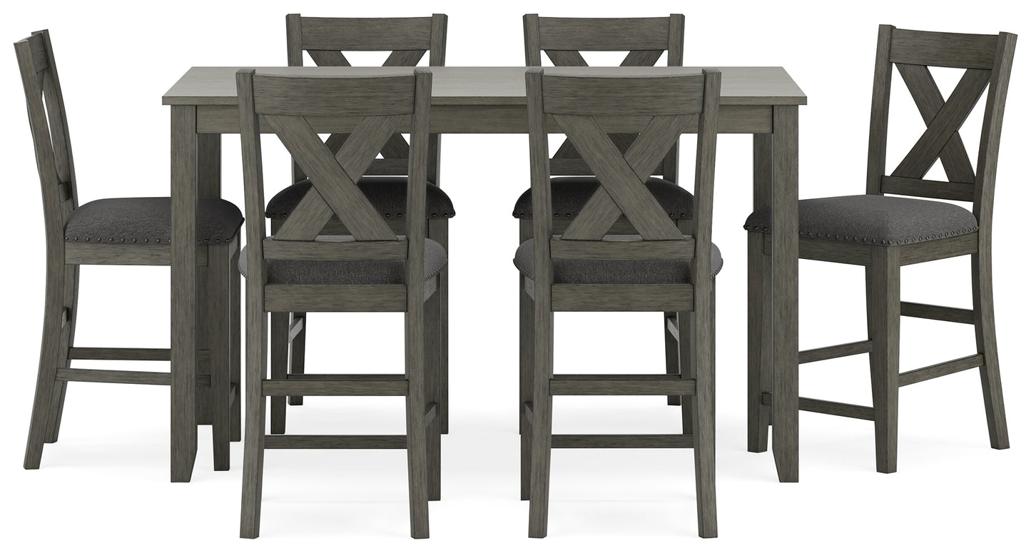 Caitbrook Gray 7-Piece Counter Height Set - D388-423 - Luna Furniture - Dallas Store
