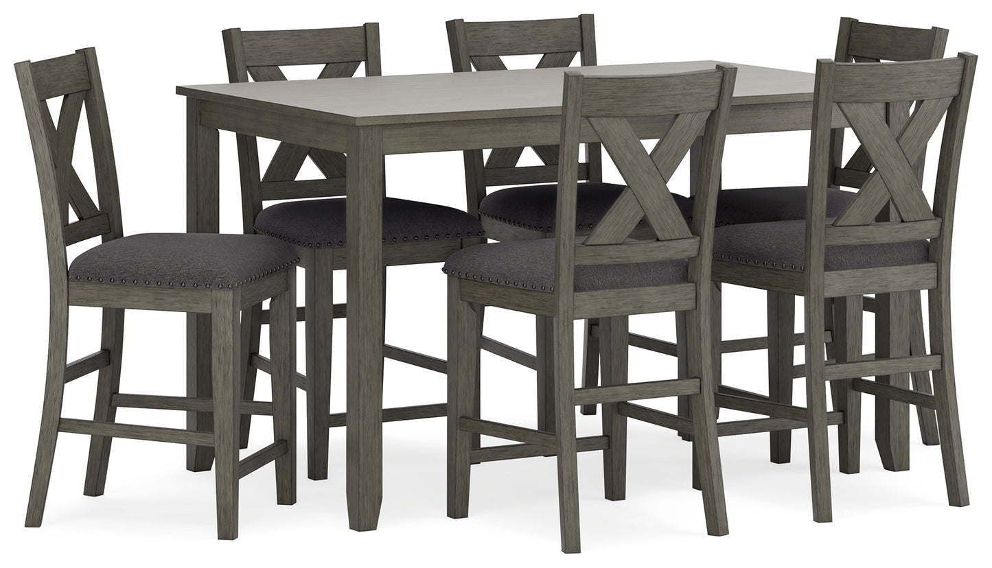 Caitbrook Gray 7-Piece Counter Height Set - D388-423 - Luna Furniture - Dallas Store