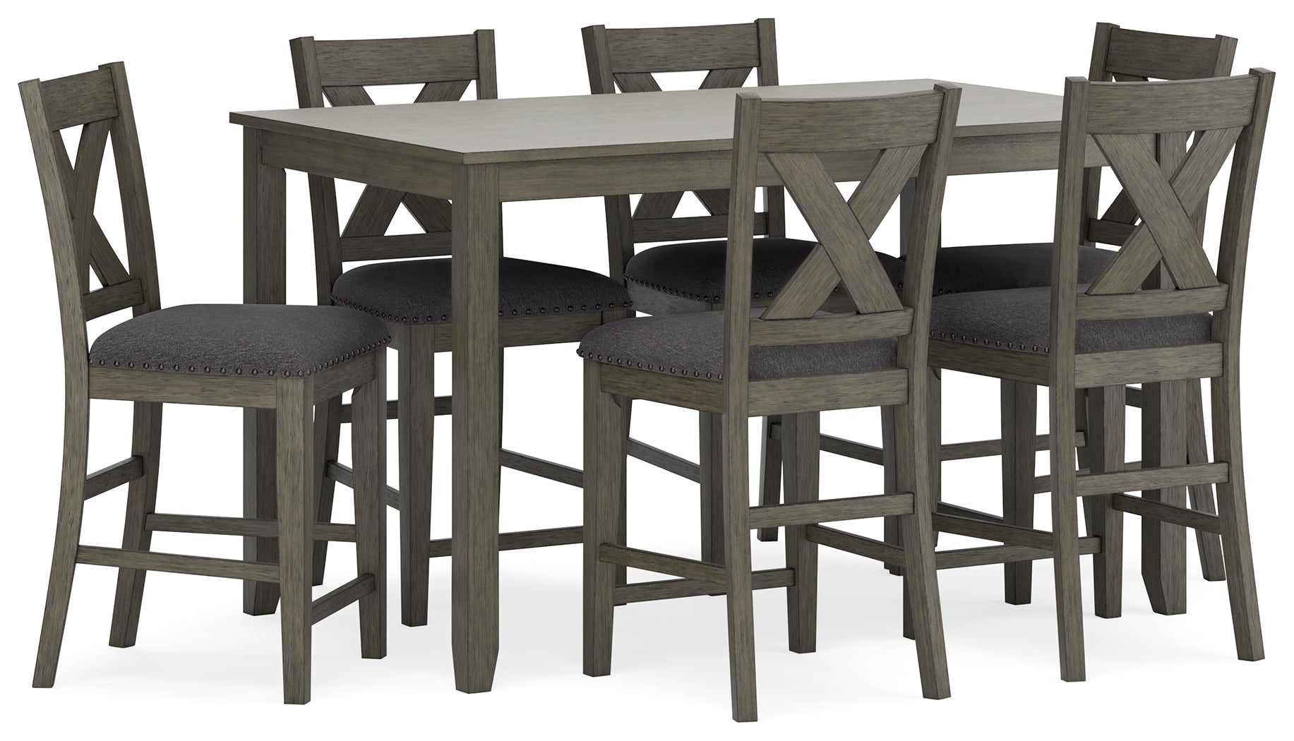 Caitbrook Gray 7-Piece Counter Height Set - D388-423 - Luna Furniture - Dallas Store