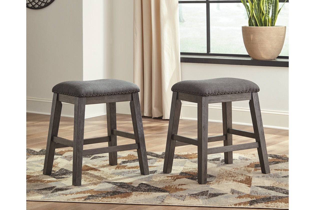 Caitbrook Gray Counter Height Upholstered Barstool, Set of 2 - D388-024 - Luna Furniture - Dallas Store
