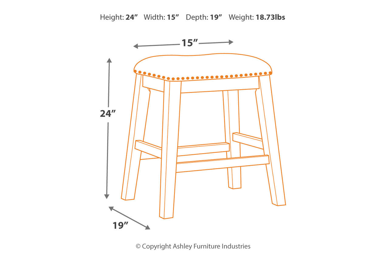 Caitbrook Gray Counter Height Upholstered Barstool, Set of 2 - D388-024 - Luna Furniture - Dallas Store