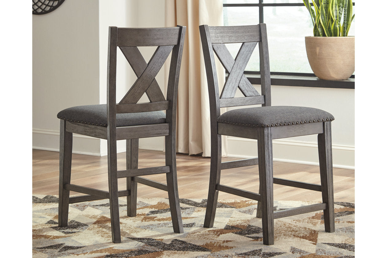 Caitbrook Gray Counter Height Upholstered Barstool, Set of 2 - D388-124 - Luna Furniture - Dallas Store