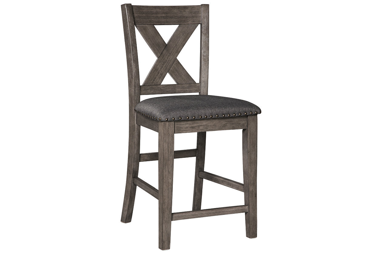 Caitbrook Gray Counter Height Upholstered Barstool, Set of 2 - D388-124 - Luna Furniture - Dallas Store