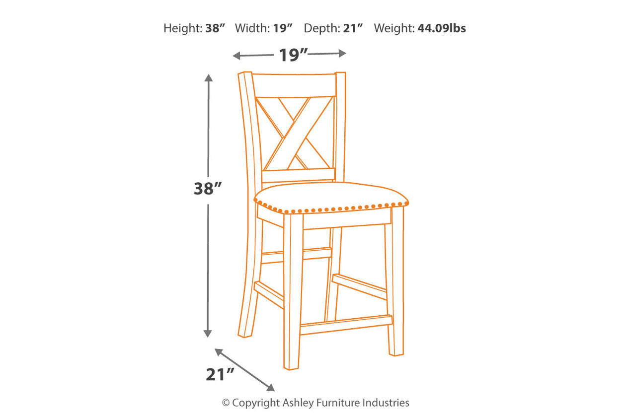 Caitbrook Gray Counter Height Upholstered Barstool, Set of 2 - D388-124 - Luna Furniture - Dallas Store