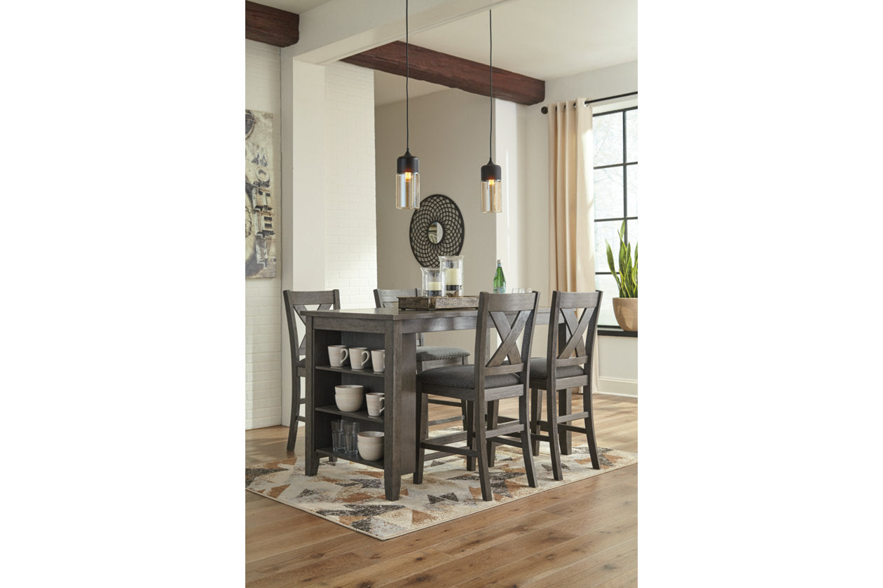 Caitbrook Gray Counter Height Upholstered Barstool, Set of 2 - D388-124 - Luna Furniture - Dallas Store