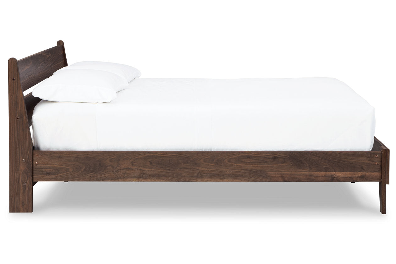 Calverson Mocha Queen Panel Platform Bed - SET | EB3660-113 | EB3660-157 - Luna Furniture - Dallas Store