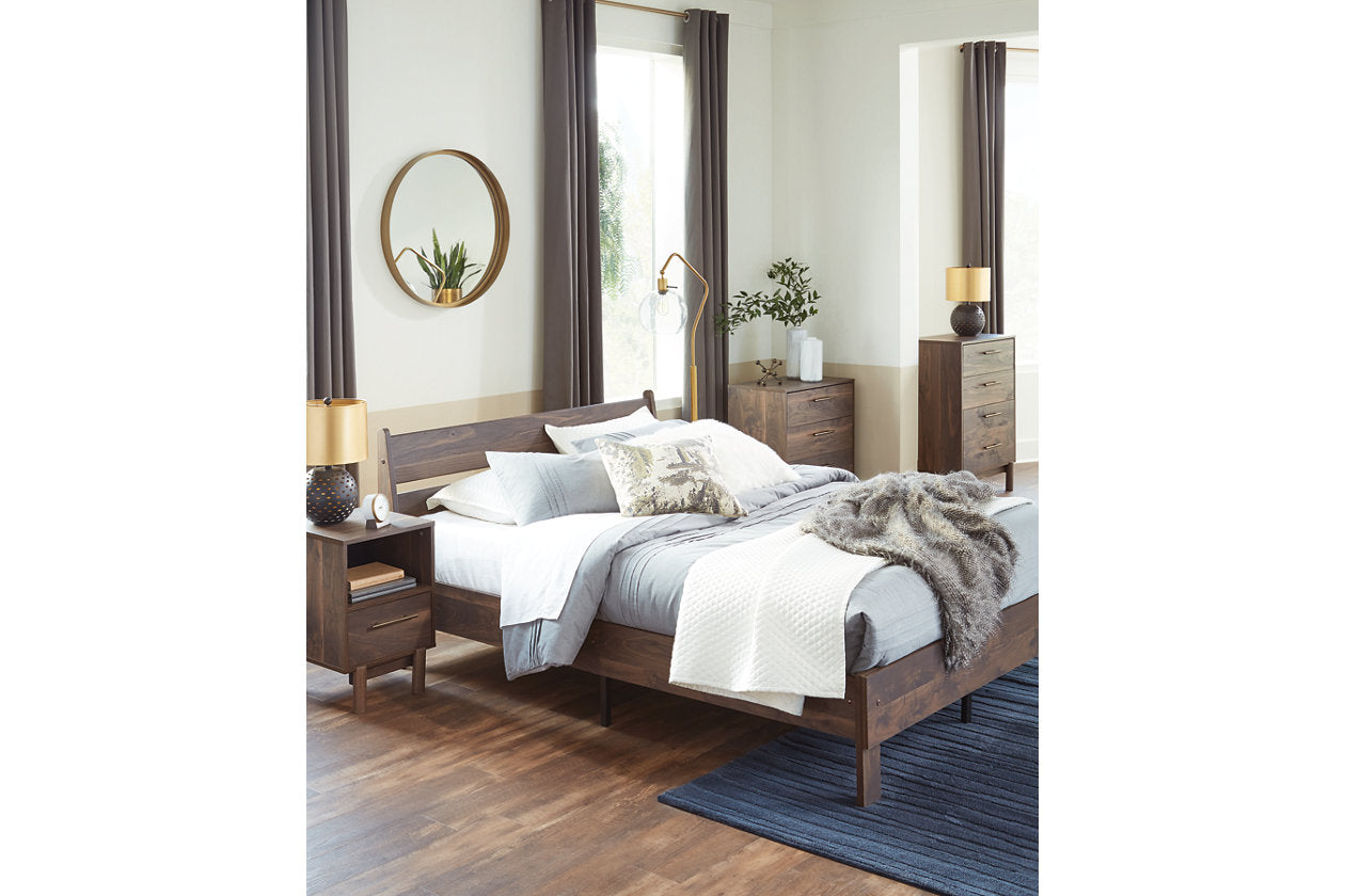 Calverson Mocha Queen Panel Platform Bed - SET | EB3660-113 | EB3660-157 - Luna Furniture - Dallas Store