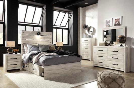 Cambeck Whitewash Double Side Storage Platform Youth Bedroom Set - SET | B192-84 | B192-87 | B192-50(2) | B192-31 | B192-36 | B100-12 - Luna Furniture - Dallas Store