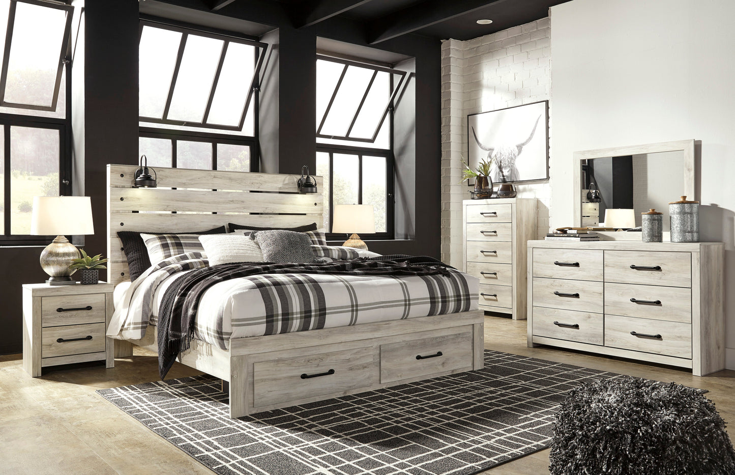 Cambeck Whitewash Footboard Storage Bedroom Set - SET | B192-54S | B192-57 | B192-96 | B192-92 | B192-46 - Luna Furniture - Dallas Store