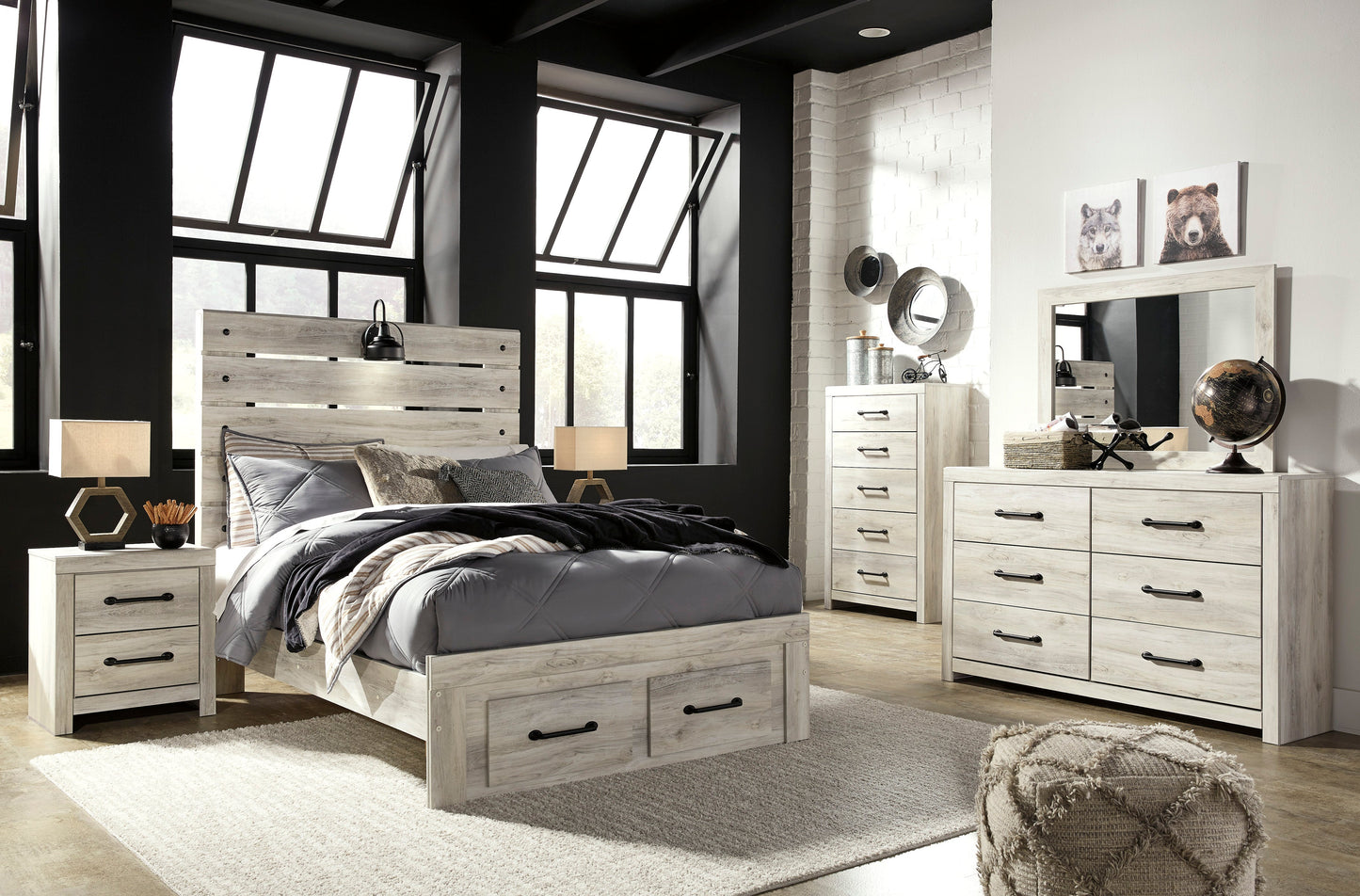 Cambeck Whitewash Footboard Storage Youth Bedroom Set - SET | B192-84S | B192-86 | B192-87 | B192-92 | B192-46 - Luna Furniture - Dallas Store