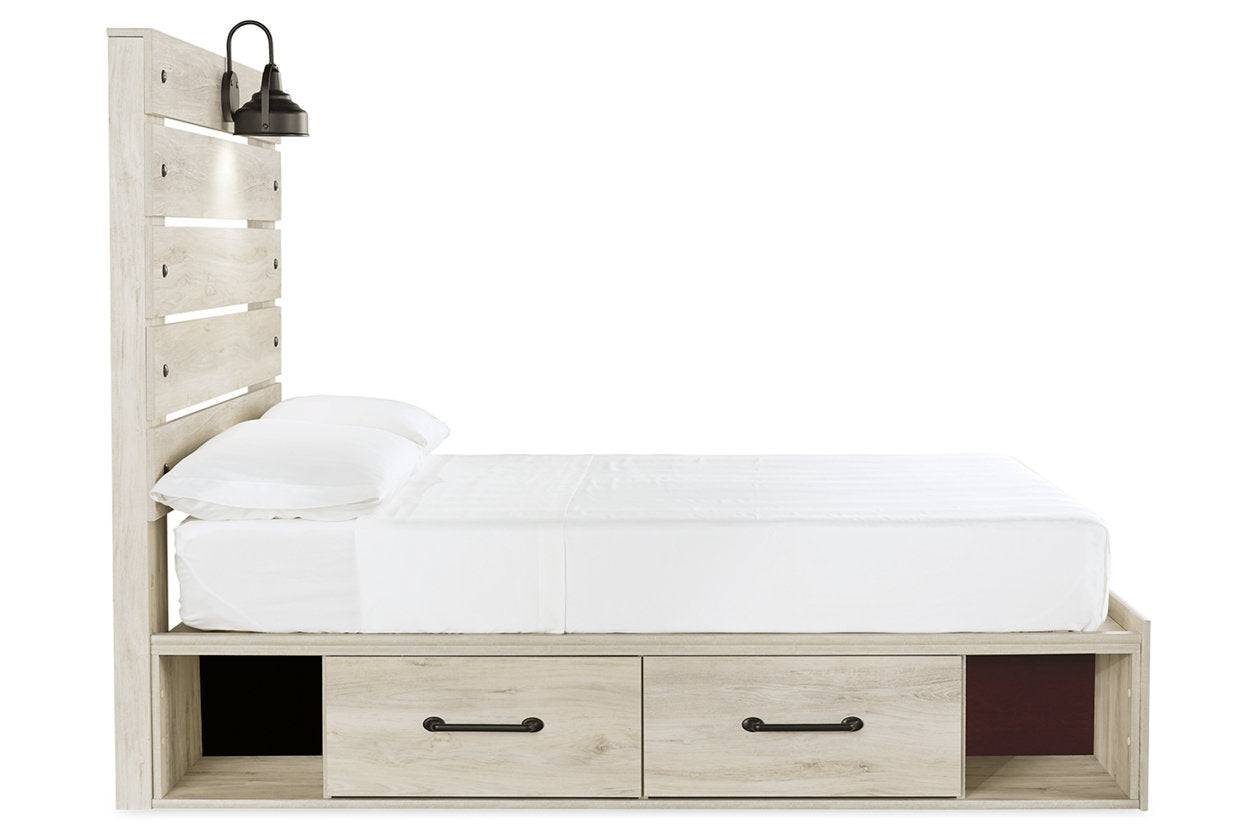 Cambeck Whitewash Full Panel Bed with 2 Storage Drawers - SET | B100-12 | B192-150 | B192-84 | B192-87 - Luna Furniture - Dallas Store