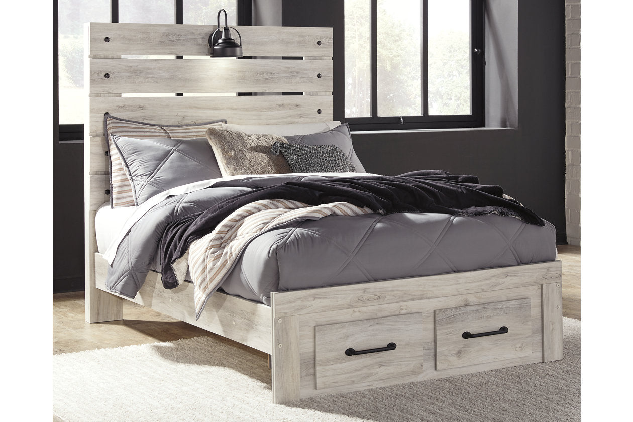 Cambeck Whitewash Full Panel Bed with 2 Storage Drawers - SET | B192-84S | B192-86 | B192-87 - Luna Furniture - Dallas Store