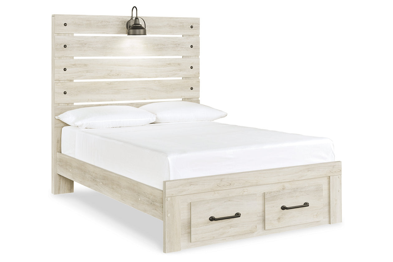 Cambeck Whitewash Full Panel Bed with 2 Storage Drawers - SET | B192-84S | B192-86 | B192-87 - Luna Furniture - Dallas Store