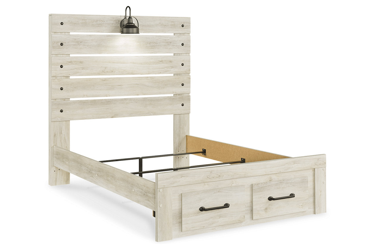Cambeck Whitewash Full Panel Bed with 2 Storage Drawers - SET | B192-84S | B192-86 | B192-87 - Luna Furniture - Dallas Store