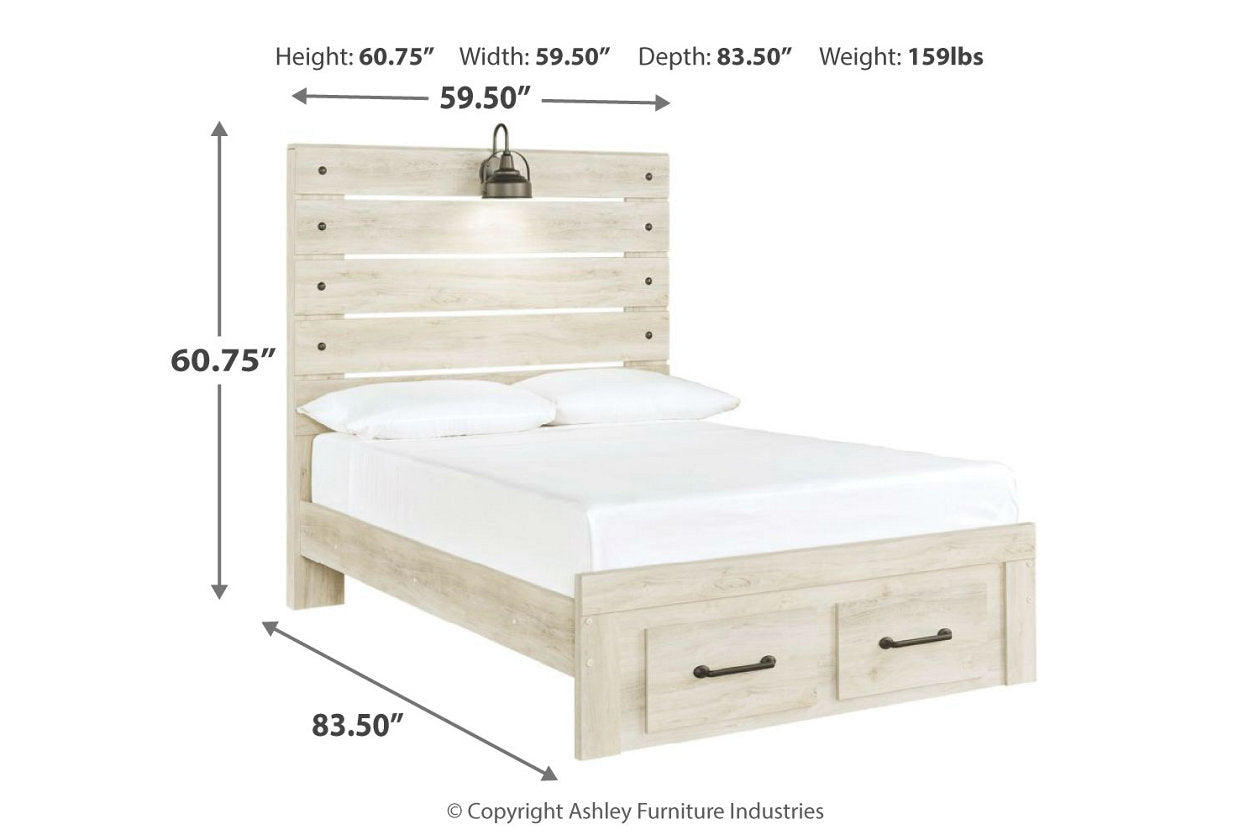Cambeck Whitewash Full Panel Bed with 2 Storage Drawers - SET | B192-84S | B192-86 | B192-87 - Luna Furniture - Dallas Store