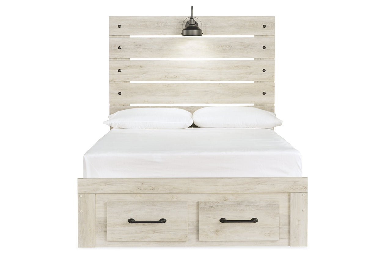 Cambeck Whitewash Full Panel Bed with 2 Storage Drawers - SET | B192-84S | B192-86 | B192-87 - Luna Furniture - Dallas Store