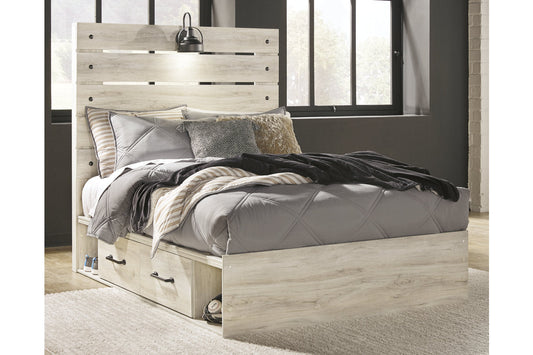 Cambeck Whitewash Full Panel Bed with 4 Storage Drawers - SET | B100-12 | B192-50(2) | B192-84 | B192-87 - Luna Furniture - Dallas Store