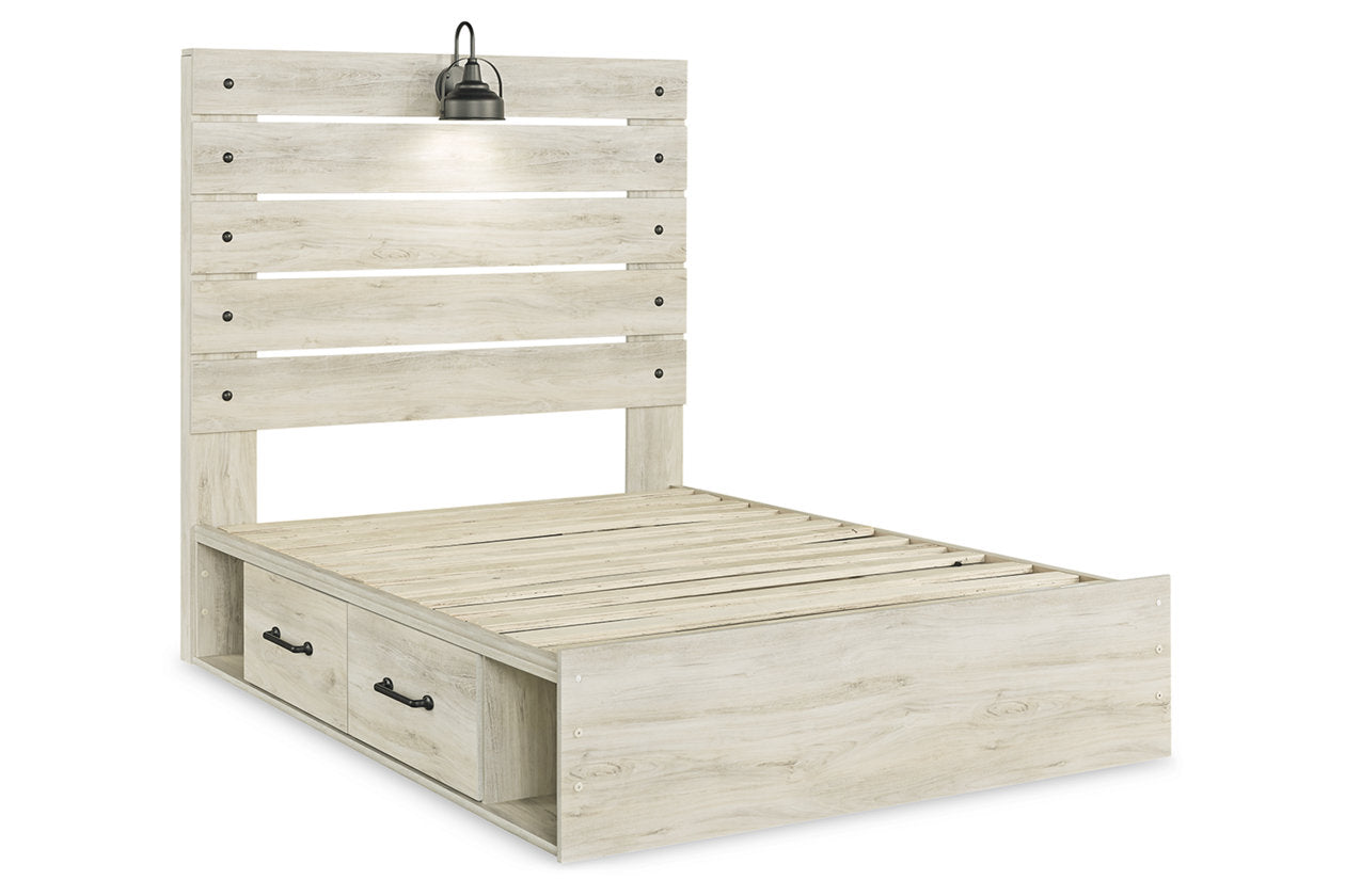 Cambeck Whitewash Full Panel Bed with 4 Storage Drawers - SET | B100-12 | B192-50(2) | B192-84 | B192-87 - Luna Furniture - Dallas Store