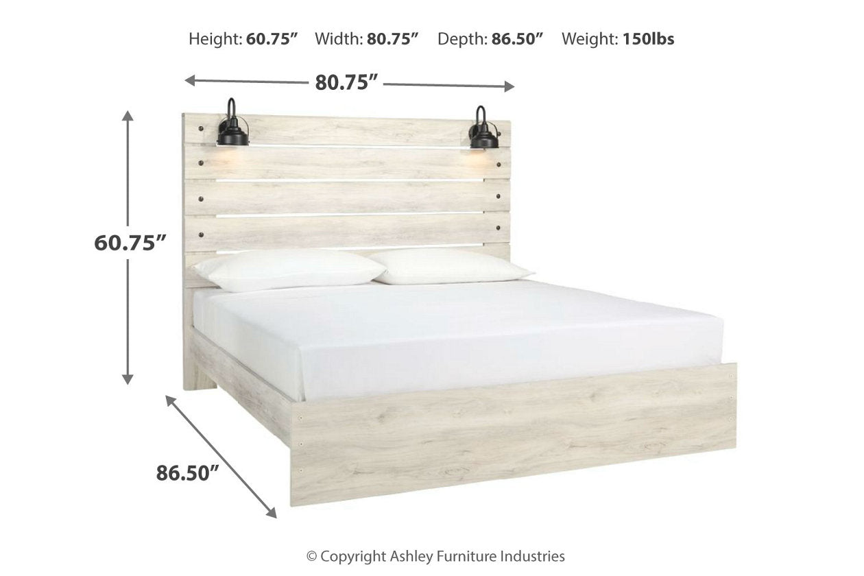 Cambeck Whitewash King Panel Bed - SET | B192-56 | B192-58 | B192-97 - Luna Furniture - Dallas Store
