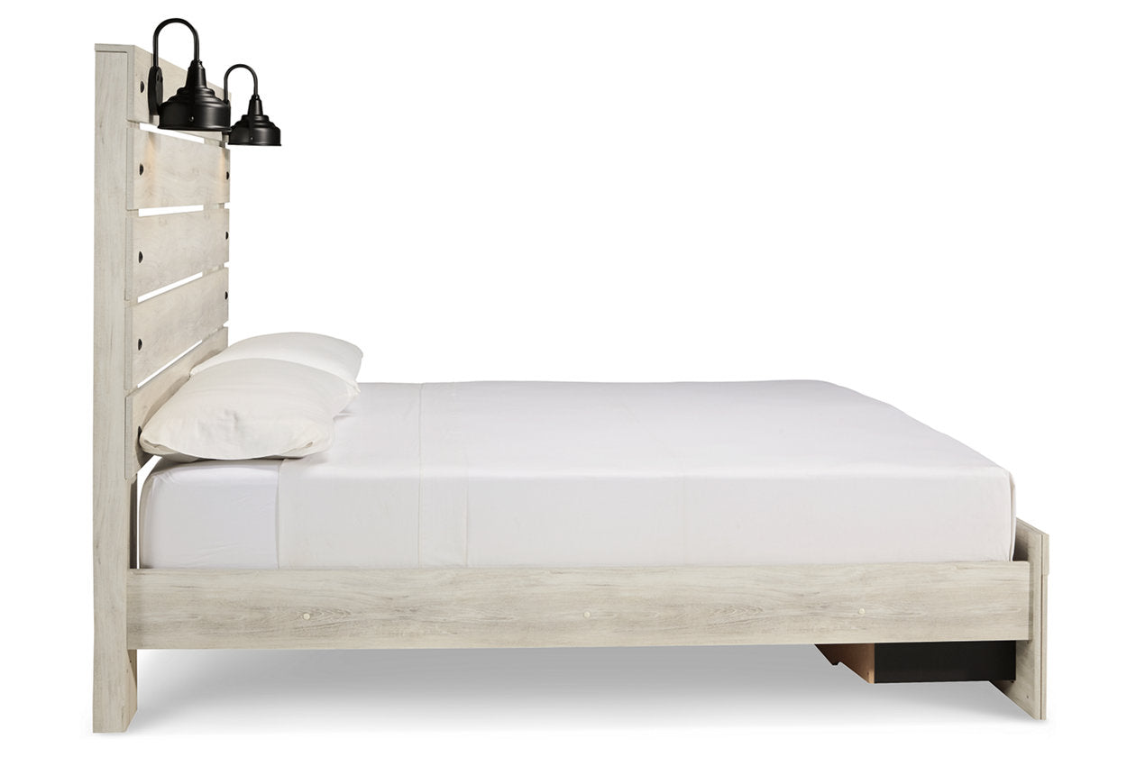Cambeck Whitewash King Panel Bed with 2 Storage Drawers - SET | B192-56S | B192-58 | B192-97 - Luna Furniture - Dallas Store
