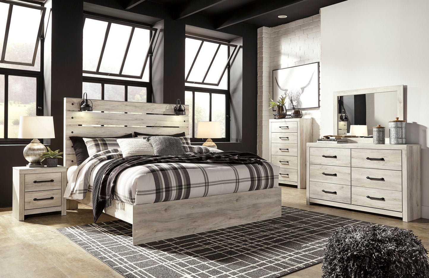 Cambeck Whitewash Panel Bedroom Set - SET | B192-56 | B192-58 | B192-97 | B192-31 | B192-36 | B192-92 | B192-46 - Luna Furniture - Dallas Store