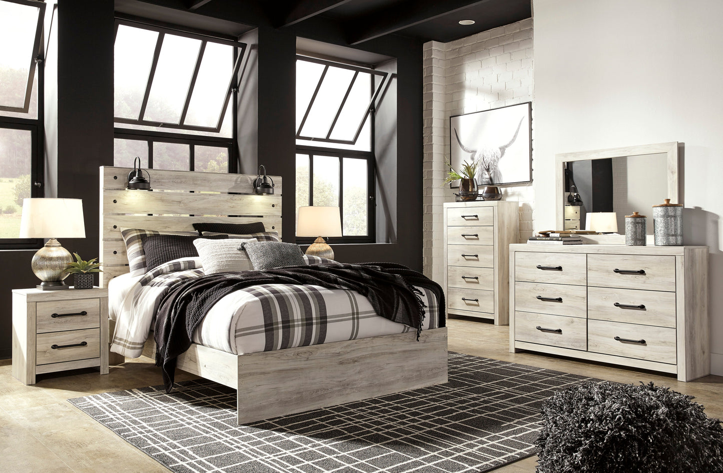 Cambeck Whitewash Panel Bedroom Set - SET | B192-56 | B192-58 | B192-97 | B192-31 | B192-36 | B192-92 | B192-46 - Luna Furniture - Dallas Store