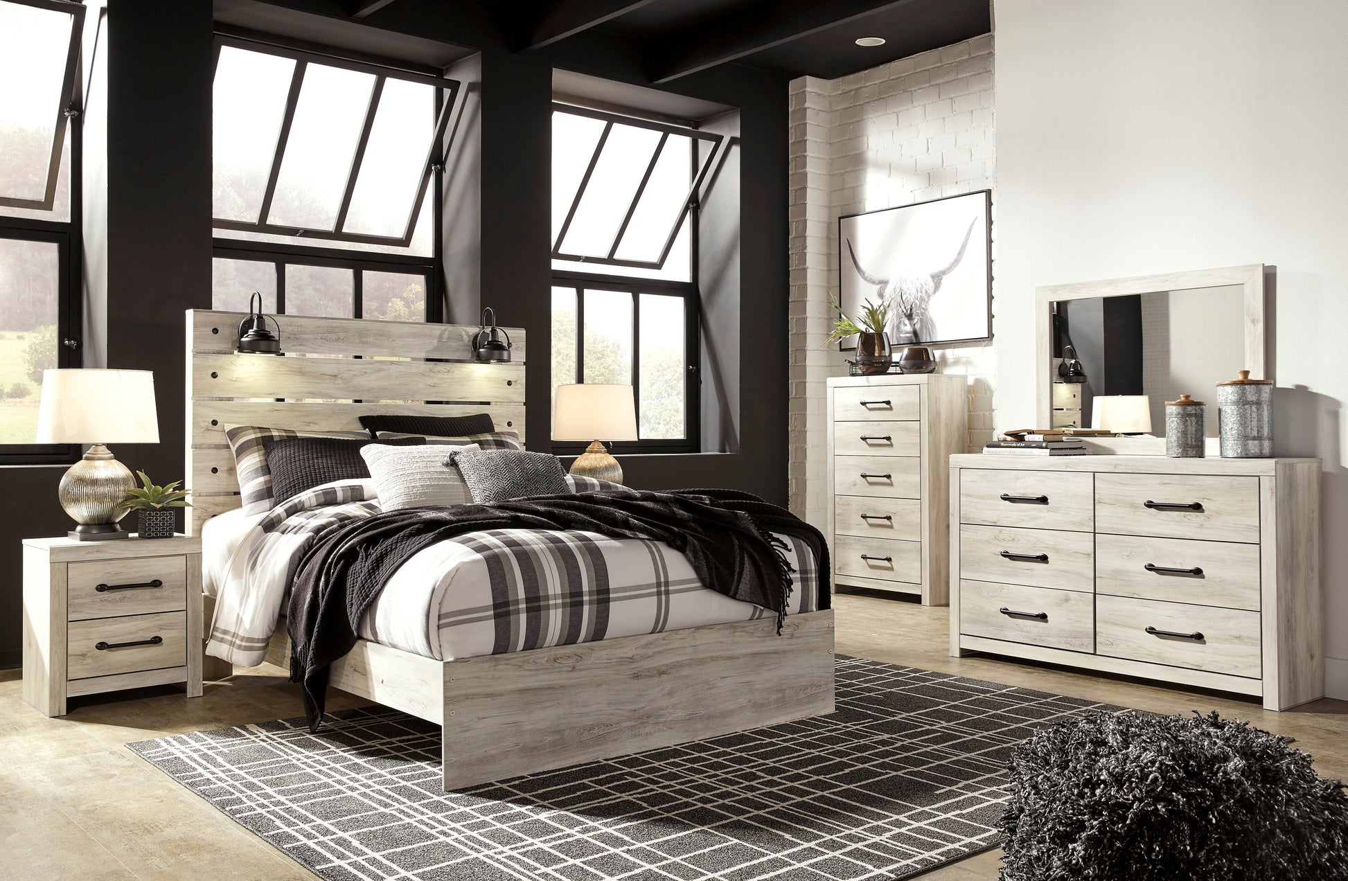 Cambeck Whitewash Panel Bedroom Set - SET | B192-56 | B192-58 | B192-97 | B192-31 | B192-36 | B192-92 | B192-46 - Luna Furniture - Dallas Store