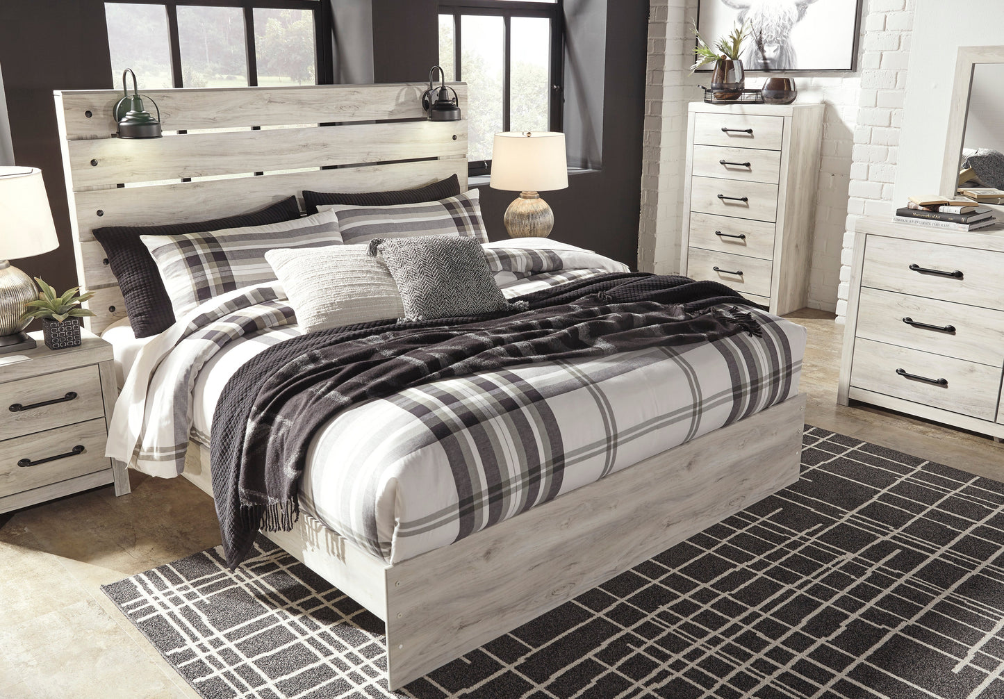 Cambeck Whitewash Panel Bedroom Set - SET | B192-56 | B192-58 | B192-97 | B192-31 | B192-36 | B192-92 | B192-46 - Luna Furniture - Dallas Store