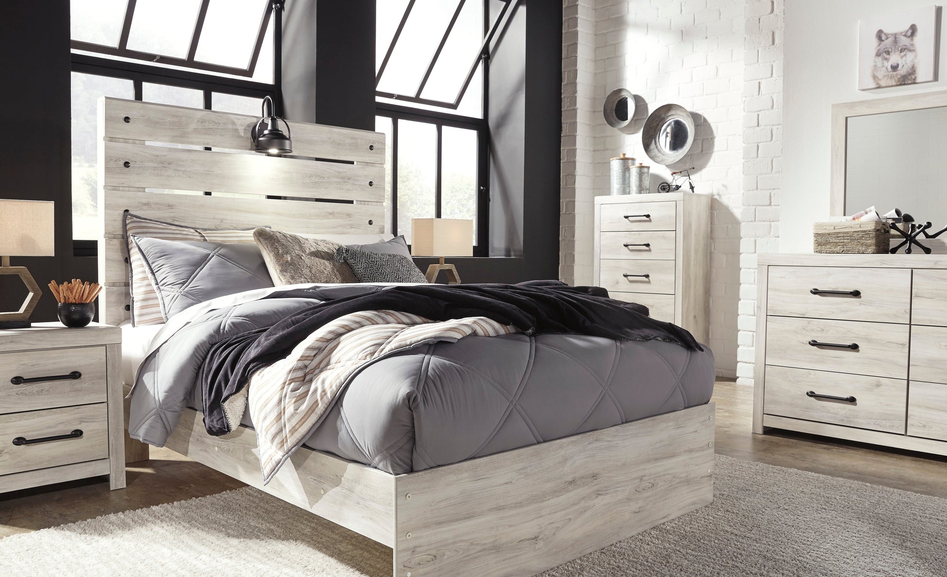 Cambeck Whitewash Panel Youth Bedroom Set - SET | B192-52 | B192-53 | B192-83 | B192-92 | B192-46 - Luna Furniture - Dallas Store