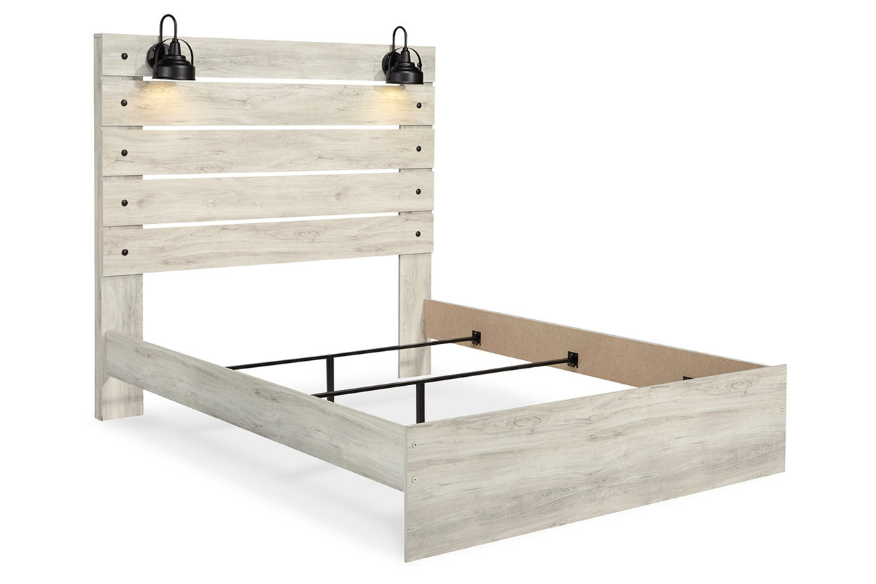 Cambeck Whitewash Queen Panel Bed - SET | B192-54 | B192-57 | B192-96 - Luna Furniture - Dallas Store
