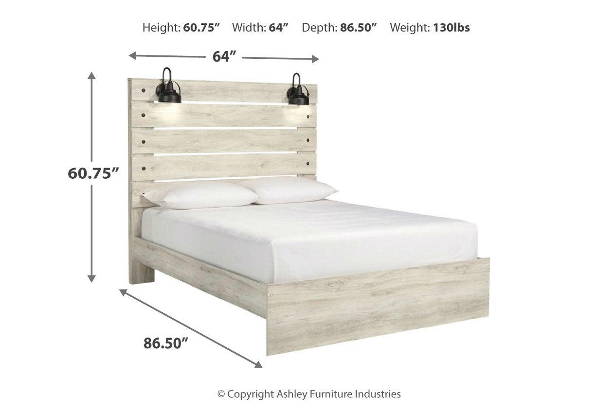 Cambeck Whitewash Queen Panel Bed - SET | B192-54 | B192-57 | B192-96 - Luna Furniture - Dallas Store