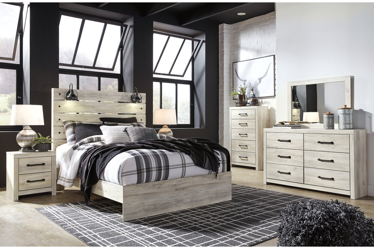 Cambeck Whitewash Queen Panel Bed - SET | B192-54 | B192-57 | B192-96 - Luna Furniture - Dallas Store