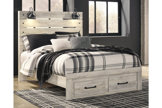 Cambeck Whitewash Queen Panel Bed with 2 Storage Drawers - SET | B192-54S | B192-57 | B192-96 - Luna Furniture - Dallas Store