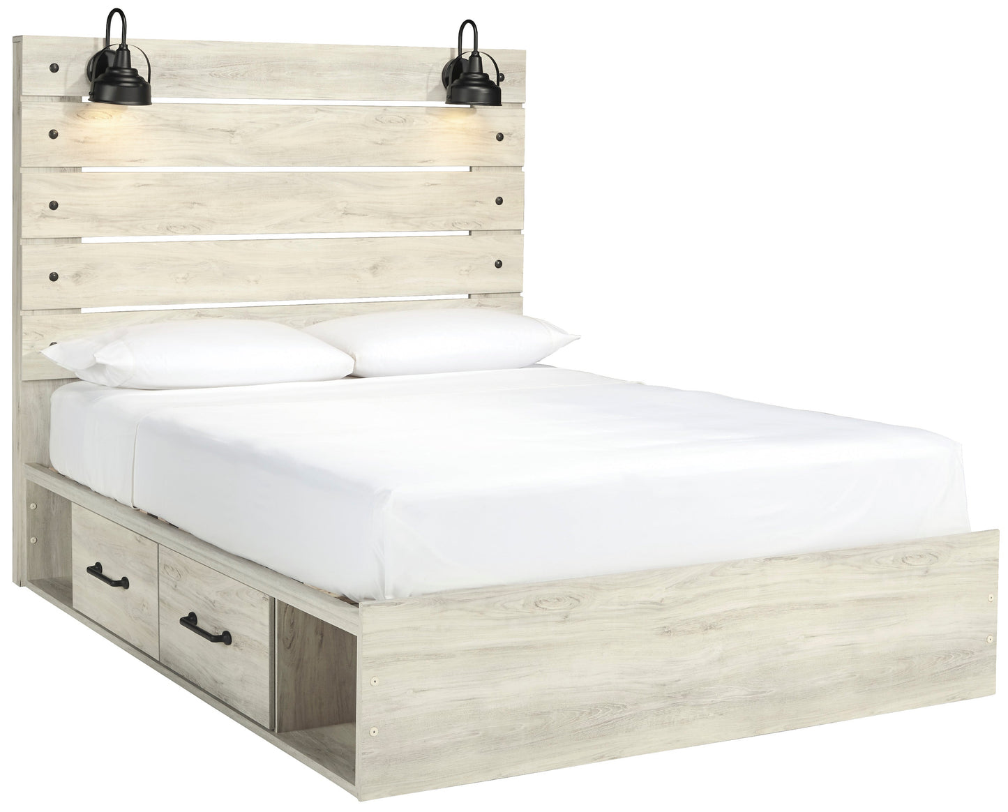 Cambeck Whitewash Side Storage Platform Bedroom Set - SET | B192-56 | B192-58 | B192-160 | B192-31 | B192-36 | B192-92 | B192-46 | B100-14 - Luna Furniture - Dallas Store