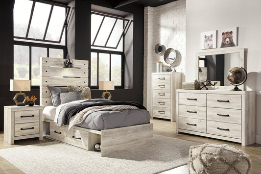 Cambeck Whitewash Side Storage Platform Youth Bedroom Set - SET | B192-84 | B192-87 | B192-150 | B192-31 | B192-92 | B100-12 - Luna Furniture - Dallas Store