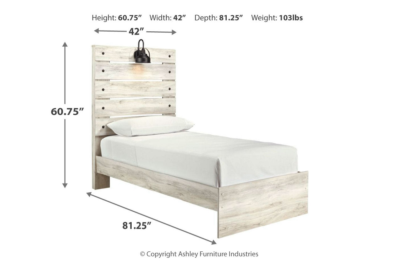 Cambeck Whitewash Twin Panel Bed - SET | B192-52 | B192-53 | B192-83 - Luna Furniture - Dallas Store