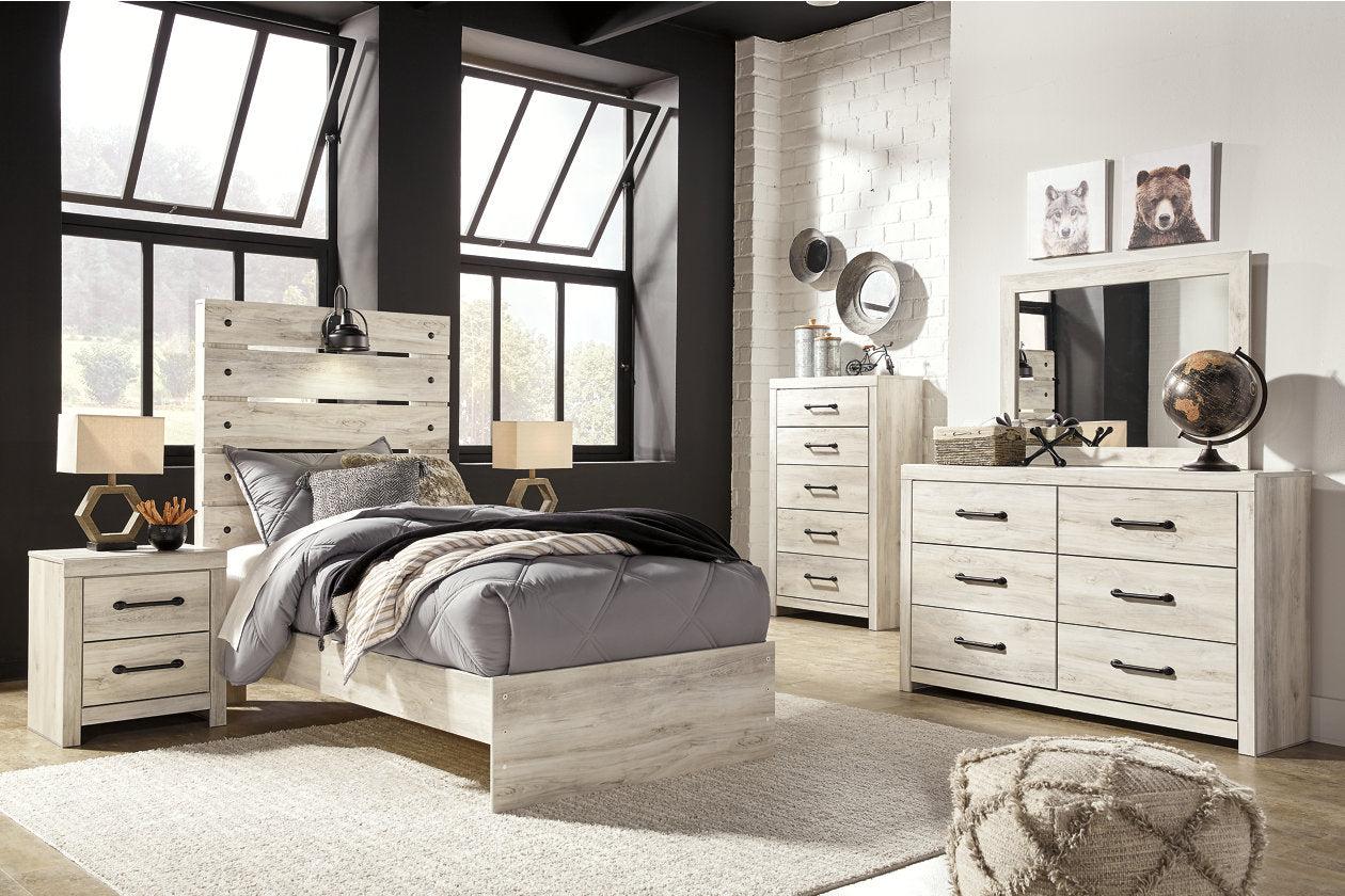 Cambeck Whitewash Twin Panel Bed - SET | B192-52 | B192-53 | B192-83 - Luna Furniture - Dallas Store