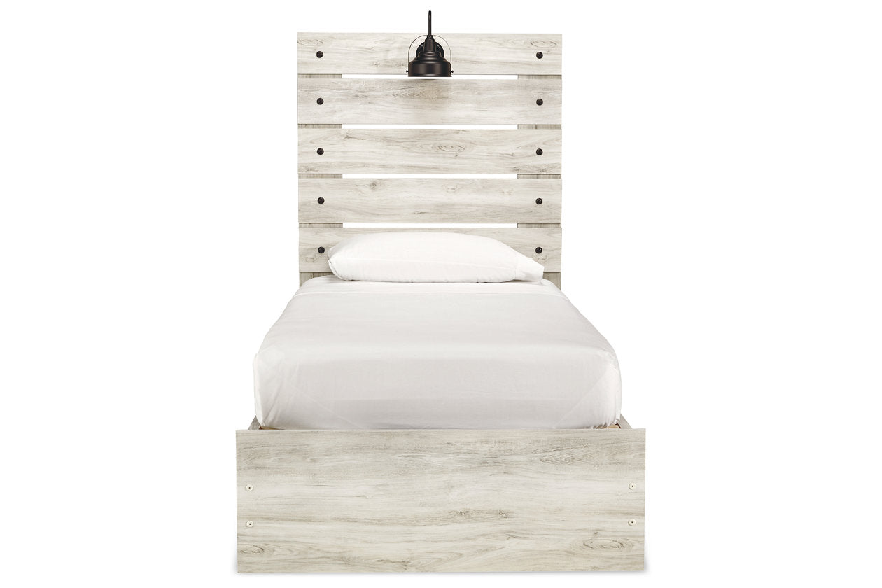 Cambeck Whitewash Twin Panel Bed with 4 Storage Drawers - SET | B100-11 | B192-50(2) | B192-52 | B192-53 - Luna Furniture - Dallas Store