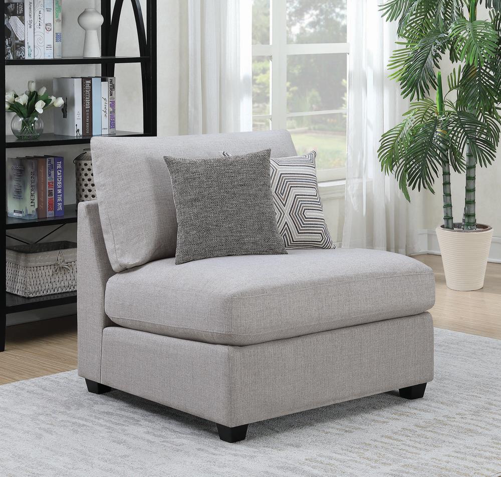 Cambria Gray Upholstered Armless Chair - 551511 - Luna Furniture - Dallas Store