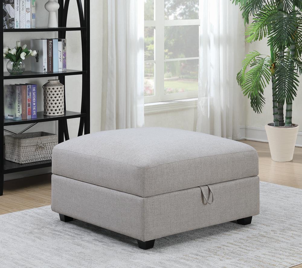Cambria Square Storage Ottoman Gray - 551513 - Luna Furniture - Dallas Store