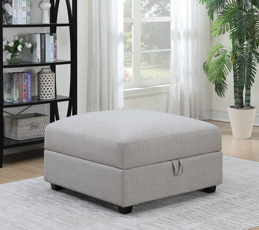 Cambria Square Storage Ottoman Gray - 551513 - Luna Furniture - Dallas Store