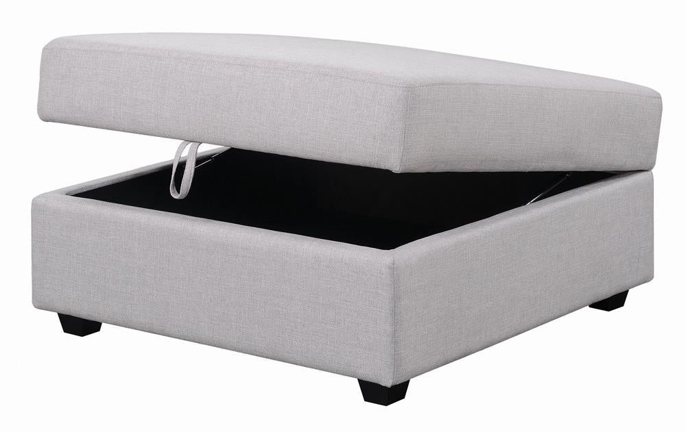 Cambria Square Storage Ottoman Gray - 551513 - Luna Furniture - Dallas Store