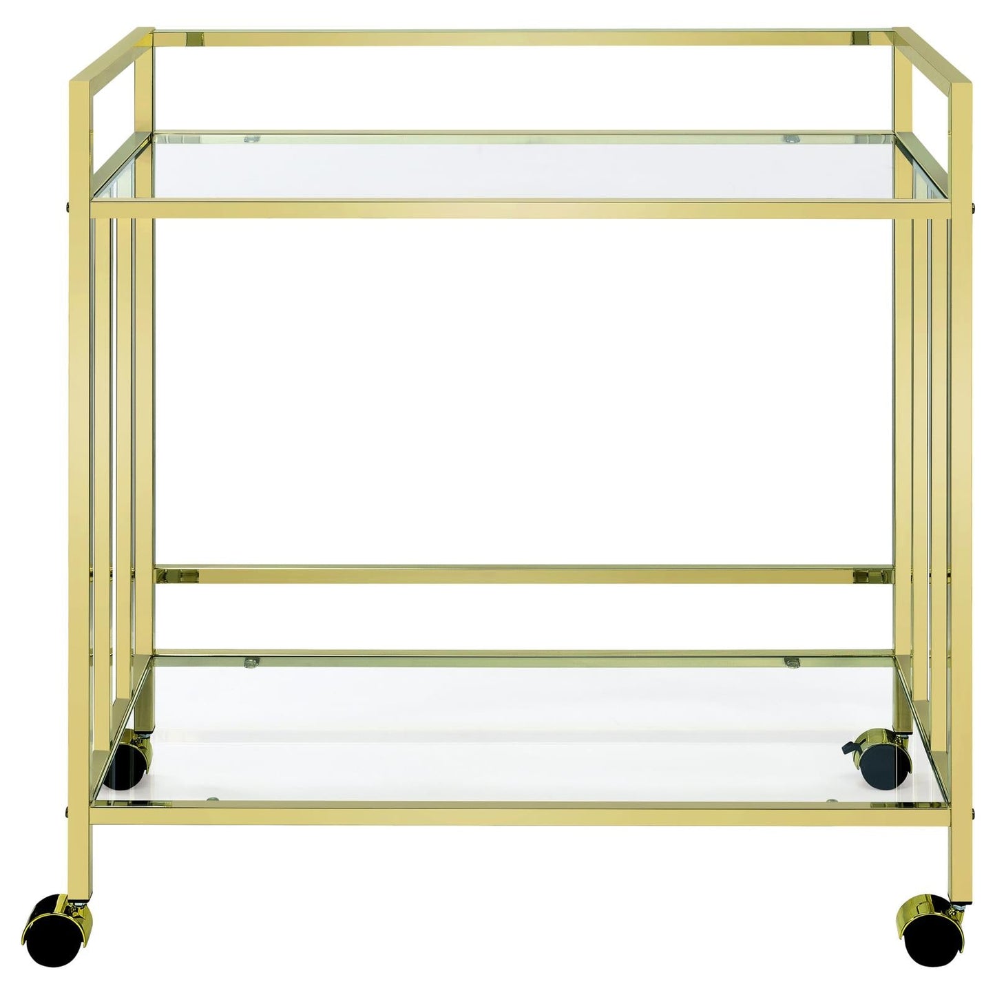 Cara Brass Rectangular Glass Bar Cart - 181381 - Luna Furniture - Dallas Store
